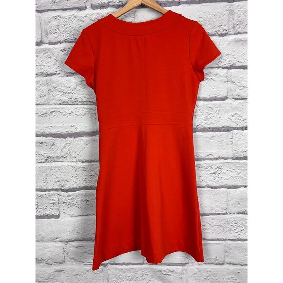 BANANA REPUBLIC Women's 6 Orange Retro Pin-Up Rockabilly Stretch Button Dress - Picture 3 of 8